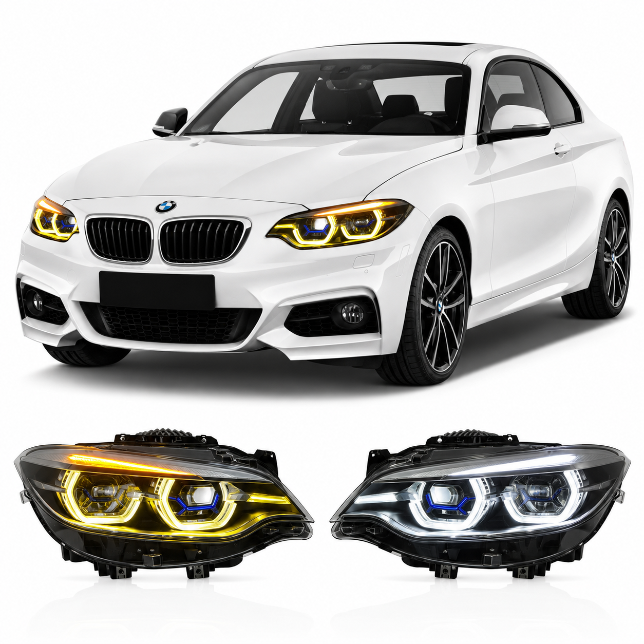 Dual-Color LED Headlights for BMW 2 Series F22 2014-2020