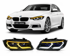 BMW E90 Tri-Color DRL LED Headlights Smoked Upgrade 2005–2011