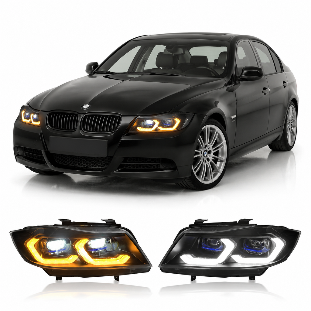 Dual Color LED Headlights Assembly for BMW 3 Series E90