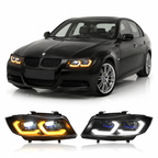 Dual Color LED Headlights Assembly for BMW 3 Series E90