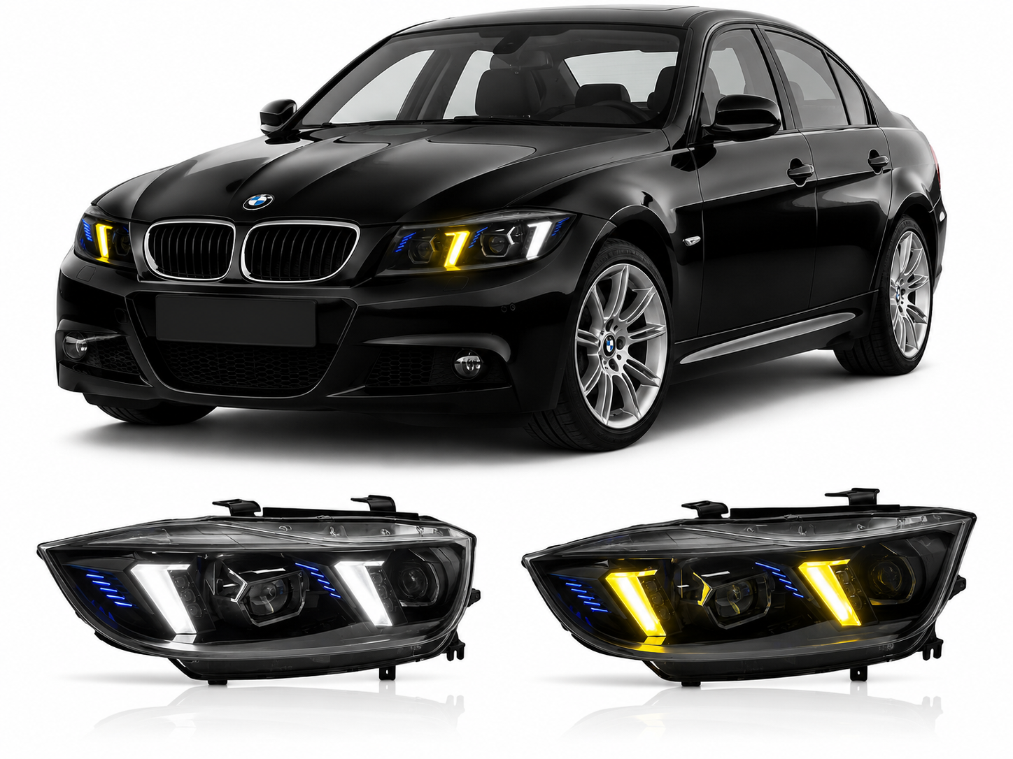 Dual-Color Laser LED Headlights for BMW 3 Series E90 2005-2012