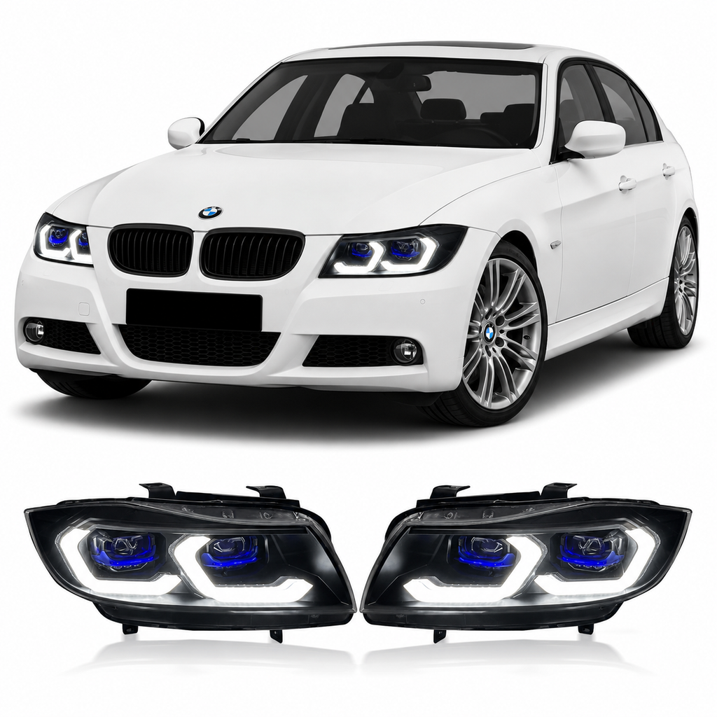 IKON Dual-Color Laser LED Headlights for BMW E90 3 Series
