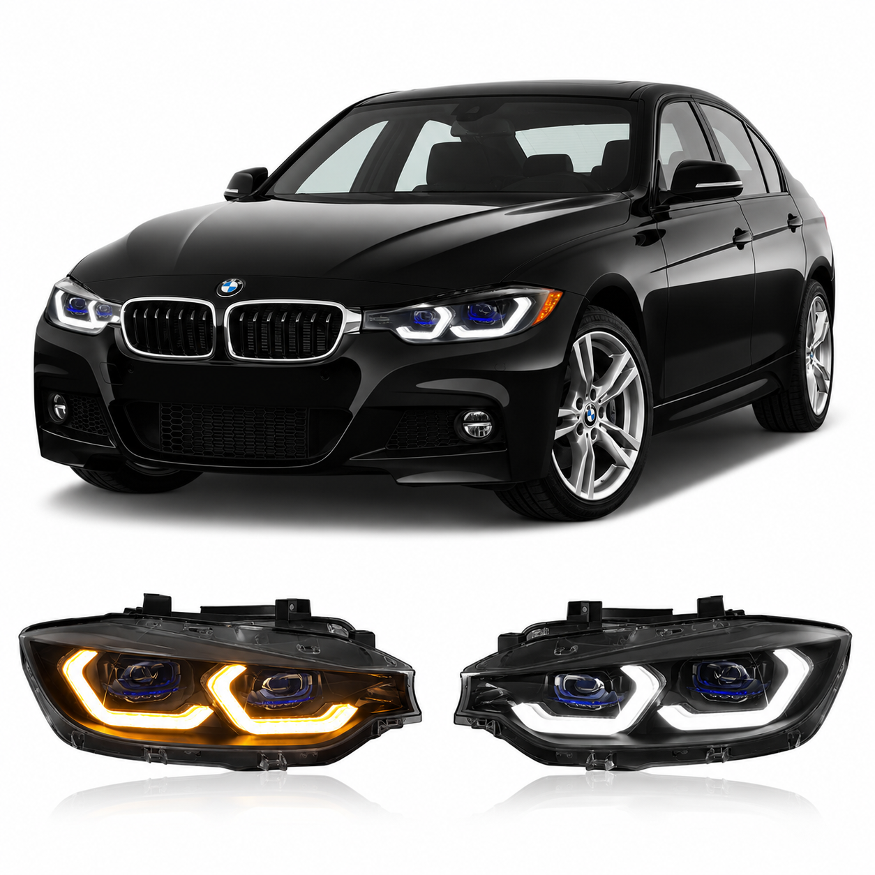 Laser Style LED Headlights Assembly for BMW 3 Series F30 F35 (2012–2019)