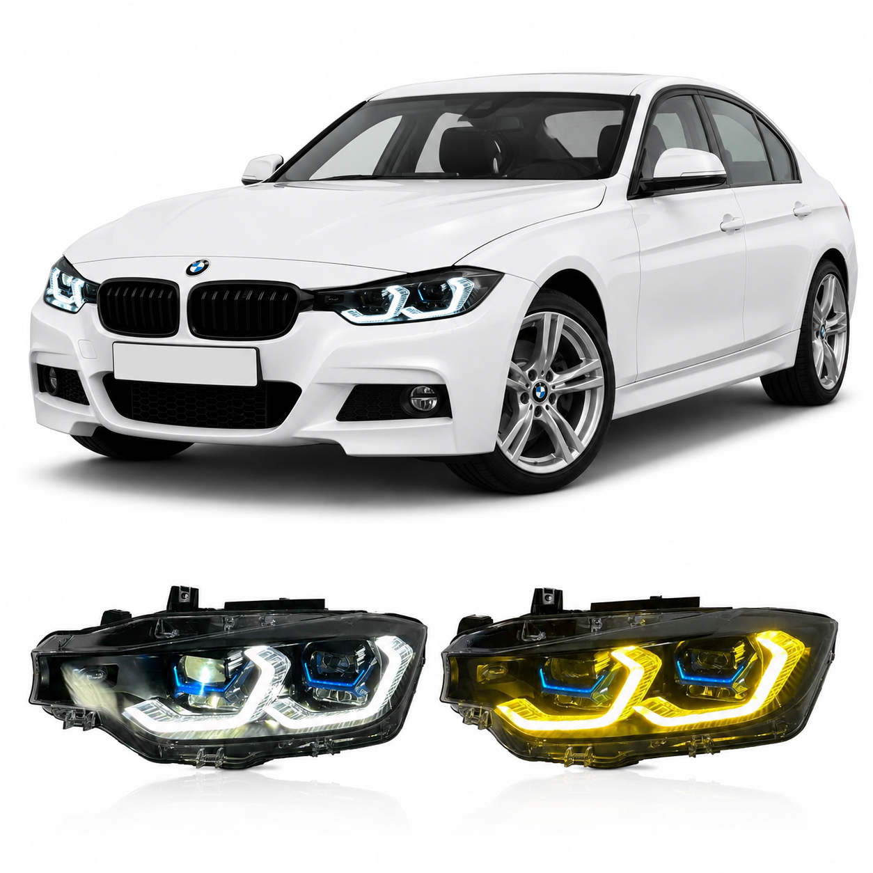 G22 Style Dual-Color LED Headlights for BMW F30/F31/F35 2013-2018