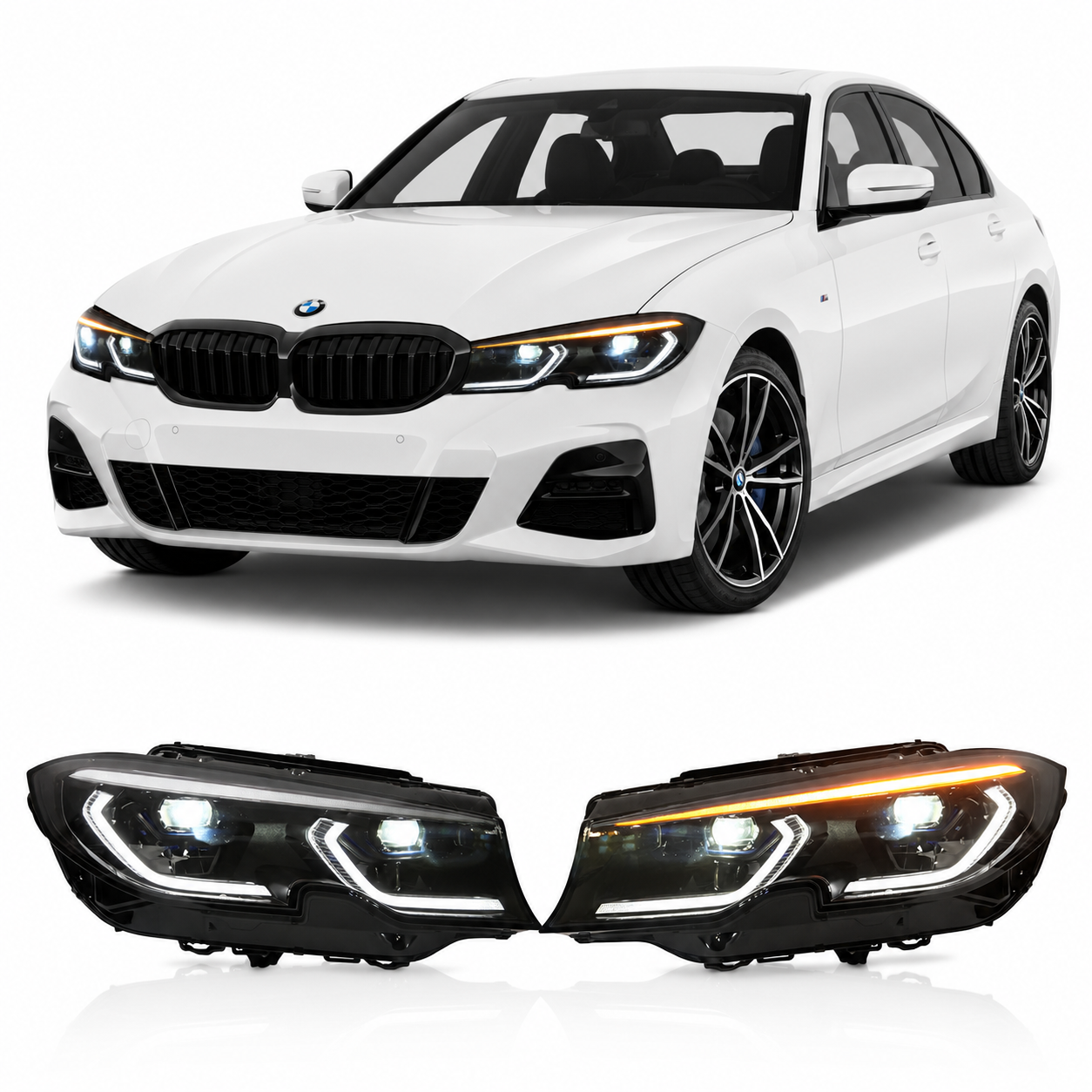 V3 Tri-Color LED Headlights for BMW G20/G28 3 Series