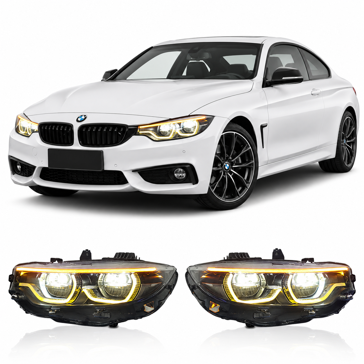 V2 IKON Dual-Color LED Headlights for BMW F32/F36/F80/F82 2014-2020