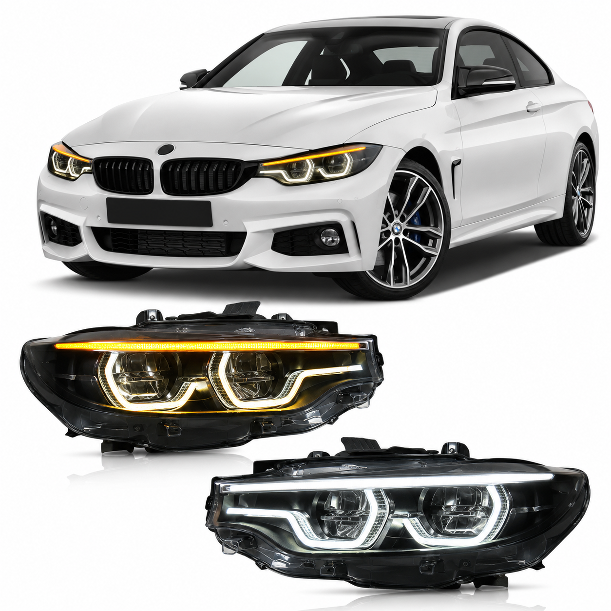 V3 IKON Style LED Headlights for BMW 4 Series F32/F33/F82 2013-2017