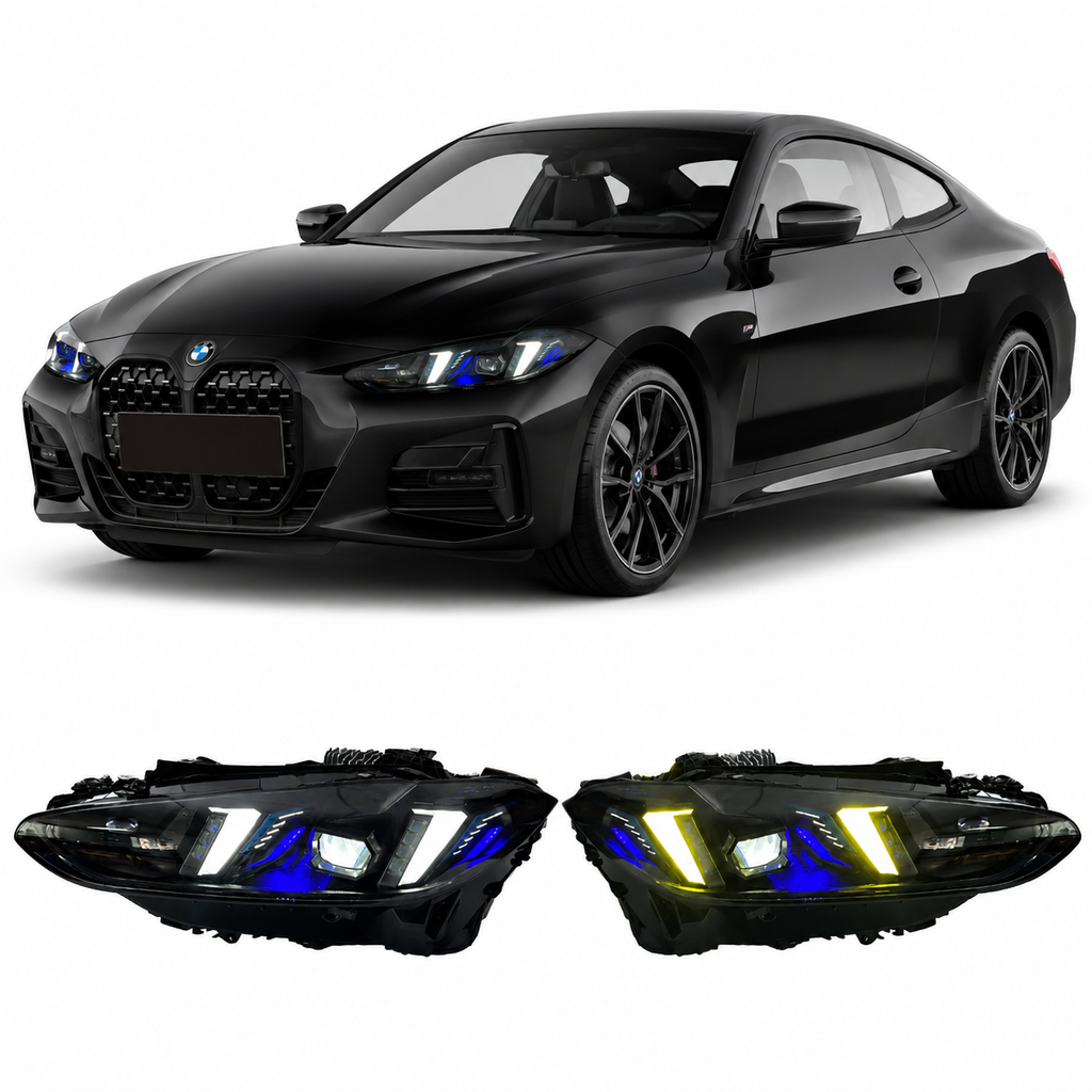 Triple-Color Snake Eyes Style LED Headlights for BMW G22/G82 2021-2025
