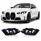 V3 Smoked Snake Eye Tri-Color LED Headlights for BMW G22 4 Series, G80 M3 & G82 M4 2021-2025