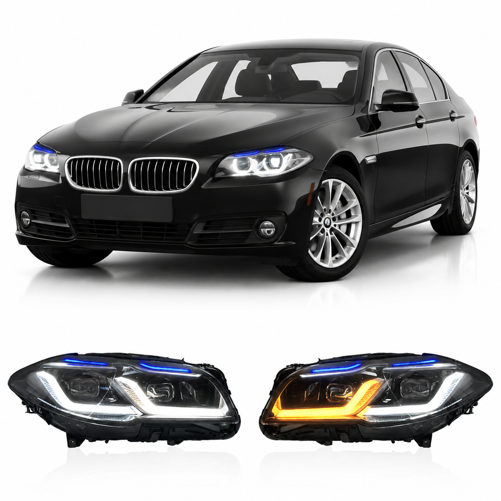Dual Color LED Headlights Assembly for BMW 5 Series F10/F18