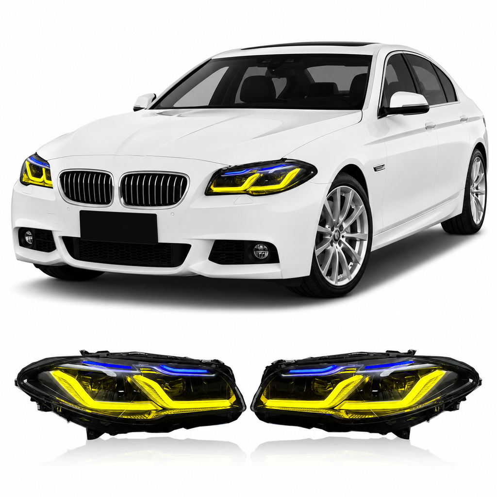 Dual-Color LED Headlights for BMW F10/F18 5 Series 2010-2017