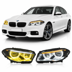 Dual Color Angel Eyes LED Headlights Assembly for BMW 5 Series F10 F18 (2011–2017)