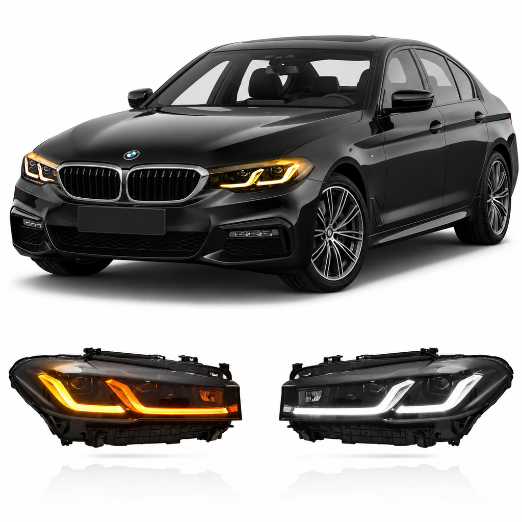 Triple-Color LED Headlights for BMW 5 Series G30/G38 2018-2020 Pre-LCI
