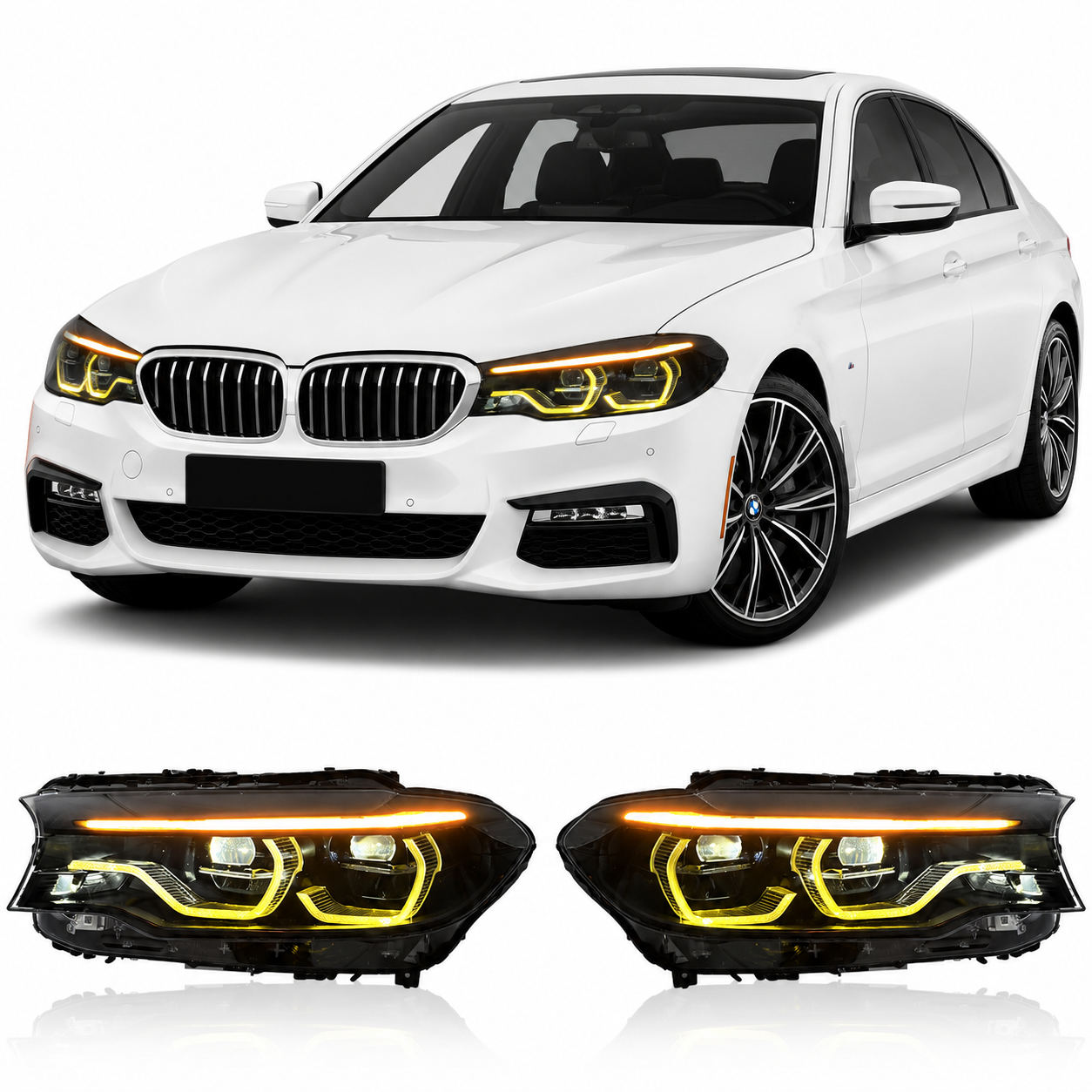 Triple-Color LED Headlights for BMW G30/G38 5 Series & M5 2018-2020