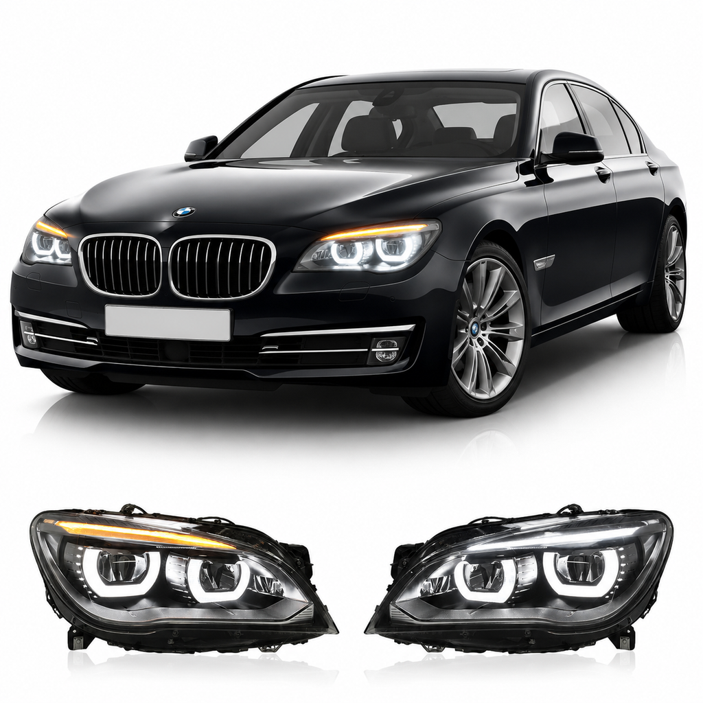 Angel Eyes Style LED Headlights Assembly for BMW 7 Series F02 (2009–2015)