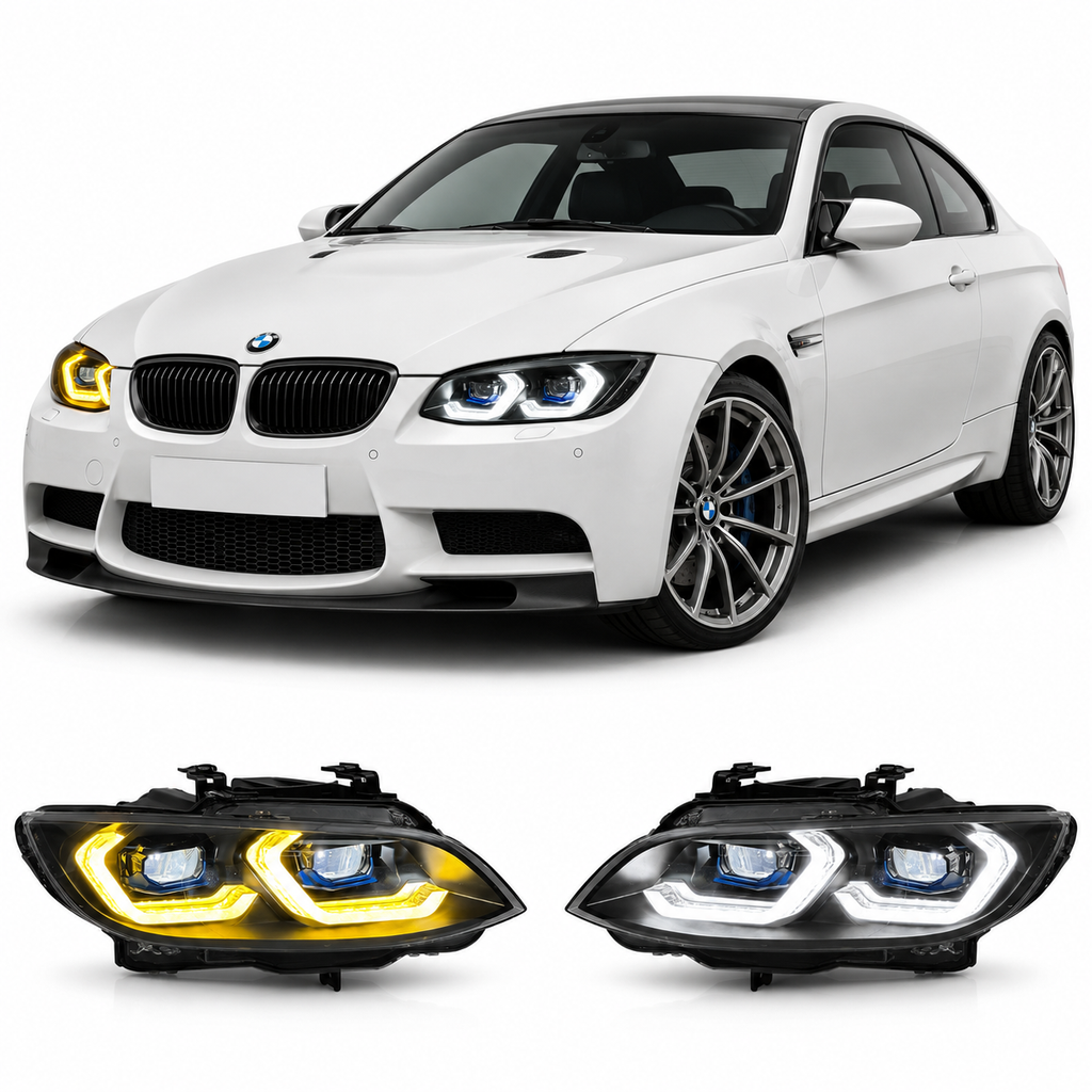 Dual Color LED Headlights Assembly for BMW M3 E92 (2006–2009)
