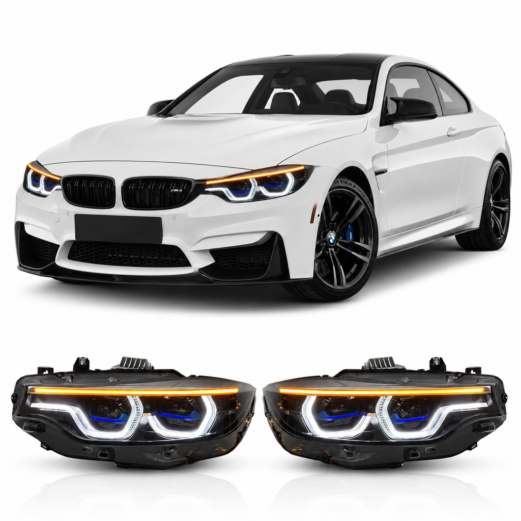 V3 IKON Tri-Color LED Headlights for BMW F32/F36/F80/F82 M3 & M4 2014-2020