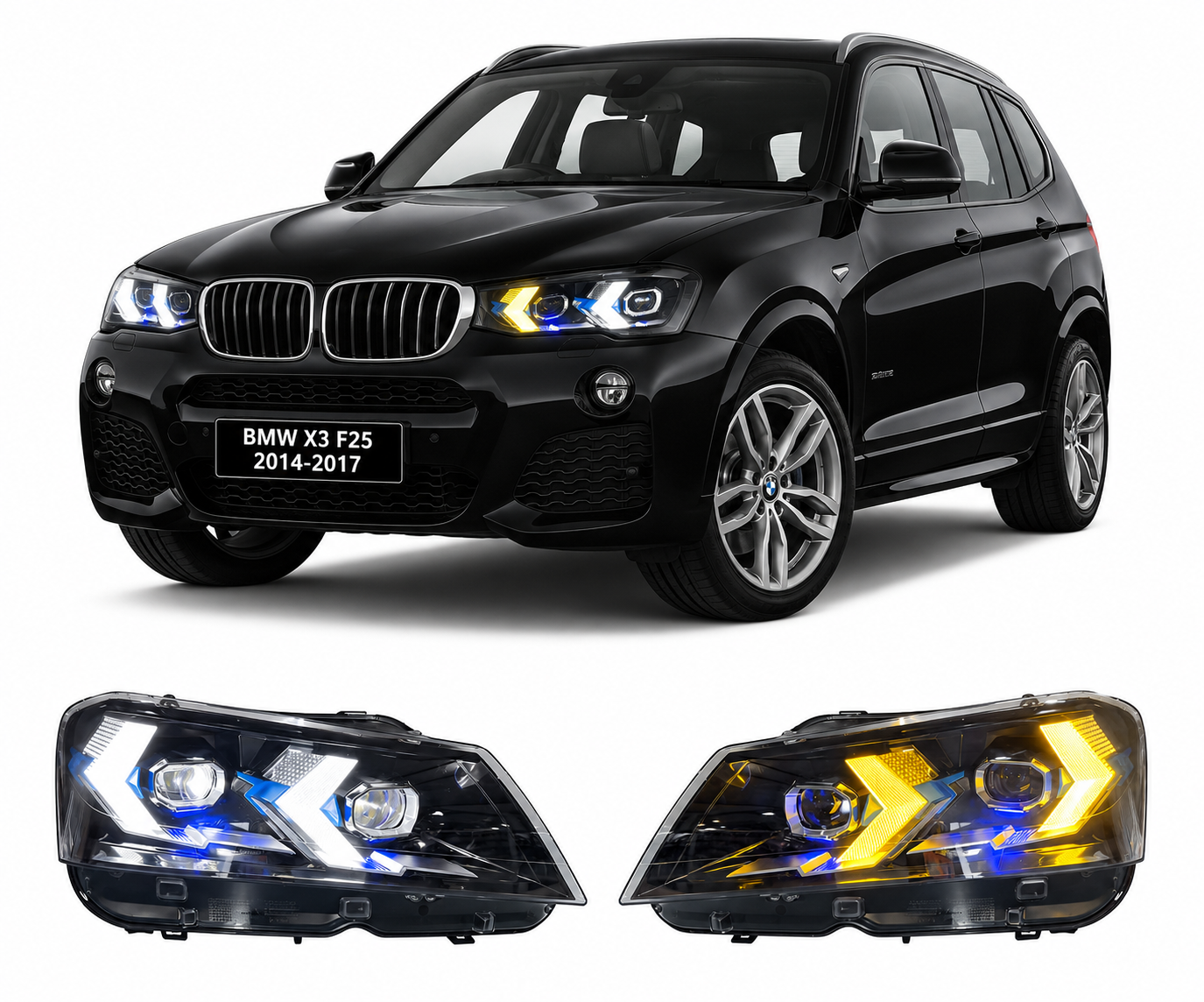 Full LED Headlights for BMW X3 F25 2014-2017