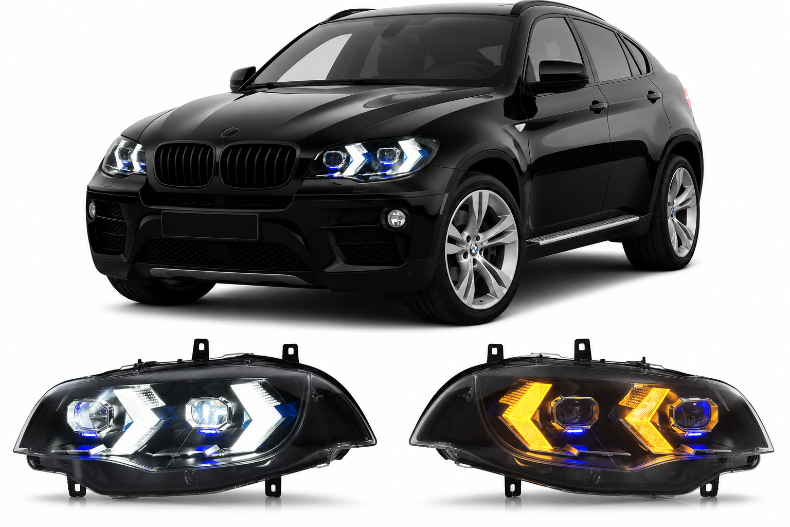 Dual-Color LED Headlights for BMW X6 E71 2008-2014