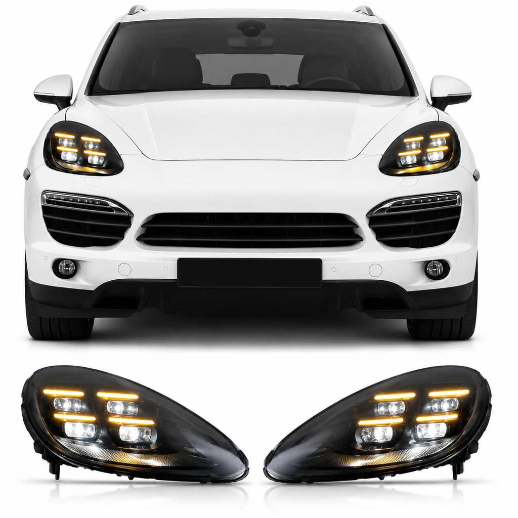 Dual-Color LED Headlights for Porsche Cayenne 958.1 2011-2014