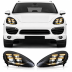 Dual-Color LED Headlights for Porsche Cayenne 958.1 2011-2014