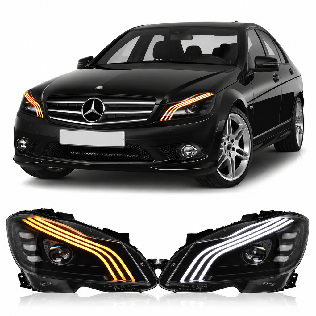 Full LED Headlights Assembly for Mercedes Benz C-Class W204 (2012–2014)