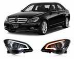 LED Headlights for Mercedes-Benz C-Class W204 2007–2011 Plug-and-Play Headlight Assembly