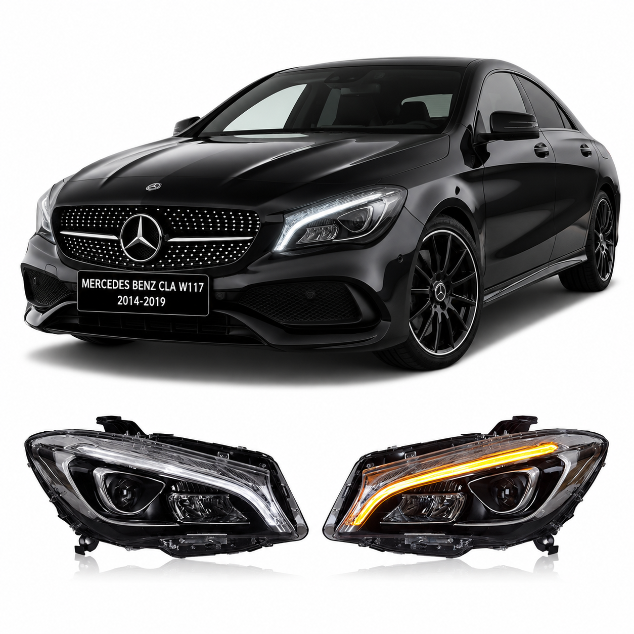 LED Headlights Assembly for Mercedes Benz CLA W117 2014-2019