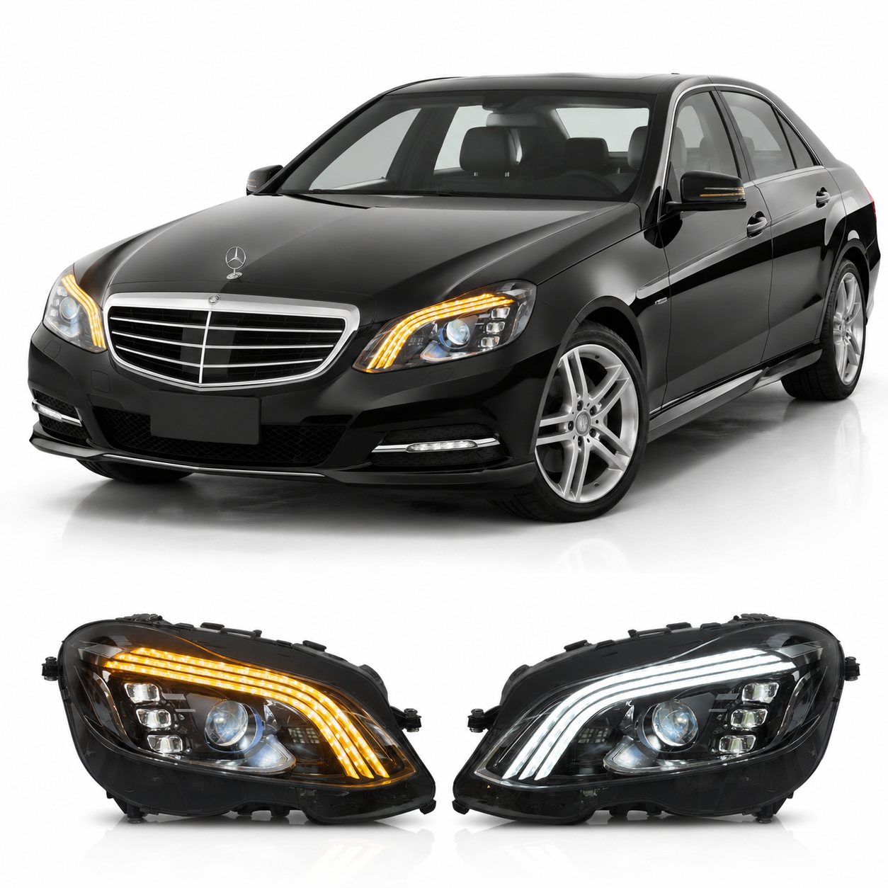 Full LED Headlights Assembly for Mercedes Benz E-Class W212 (2013–2015)