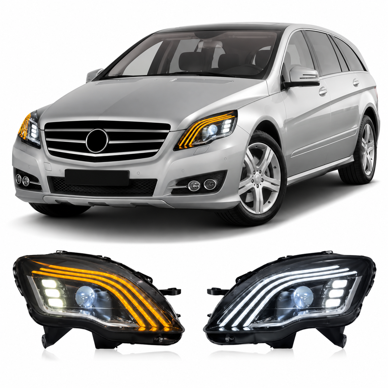 LED Headlights Assembly for Mercedes Benz R-Class W251 (2010–2017)