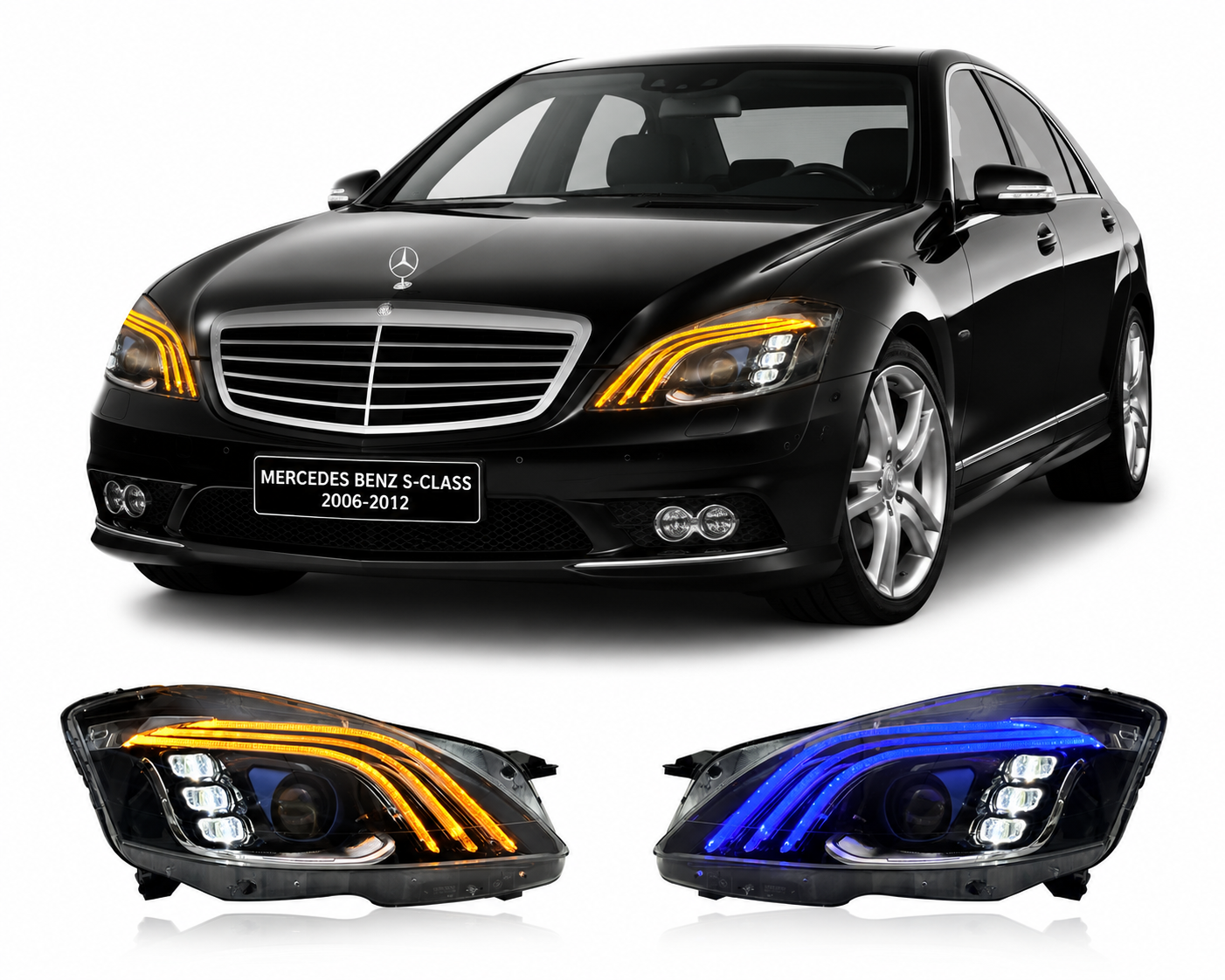 Maybach-Style LED Headlights for Mercedes-Benz S-Class W221 2006-2012