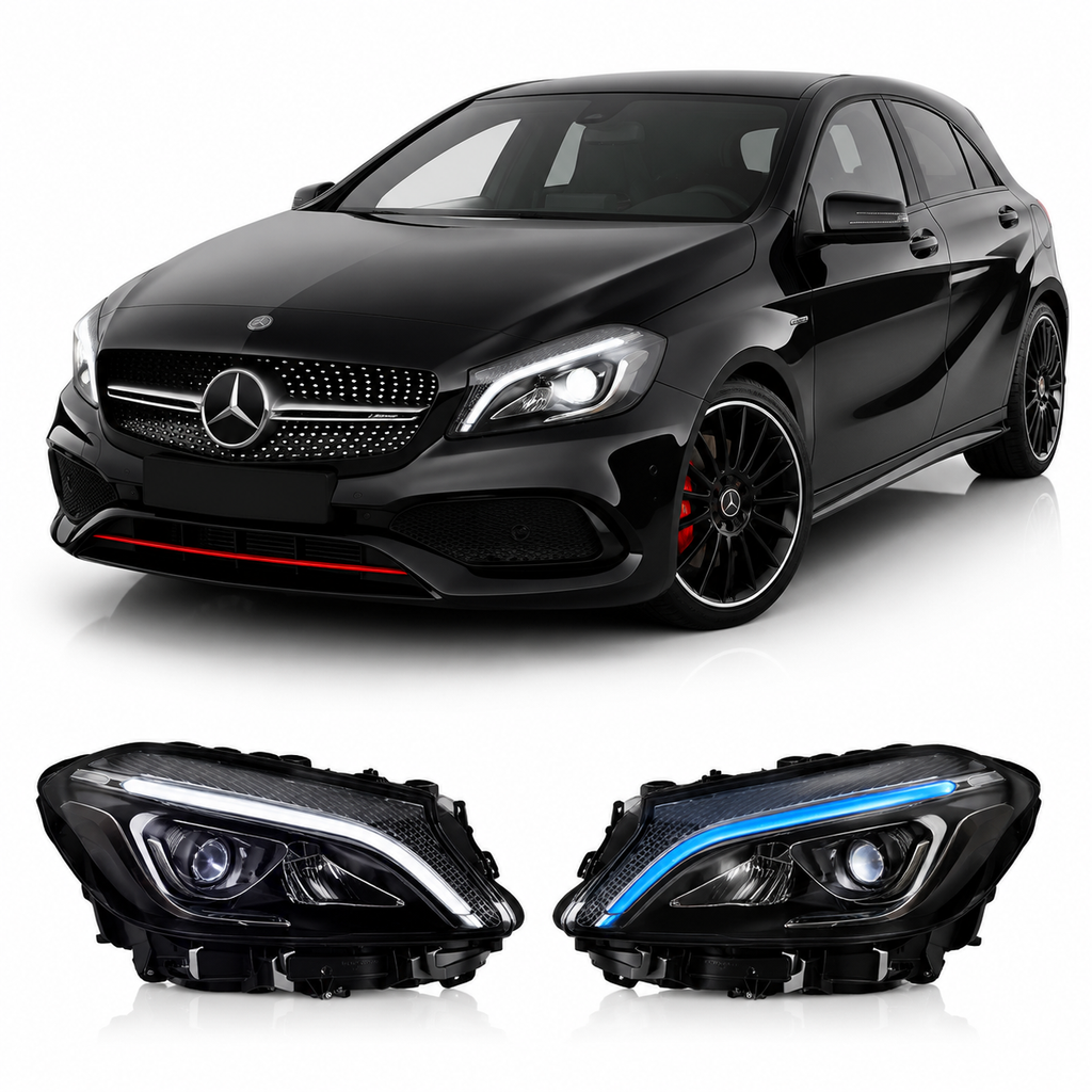 AMG Style LED Headlights Assembly for Mercedes Benz A-Class W176 (2013–2018)