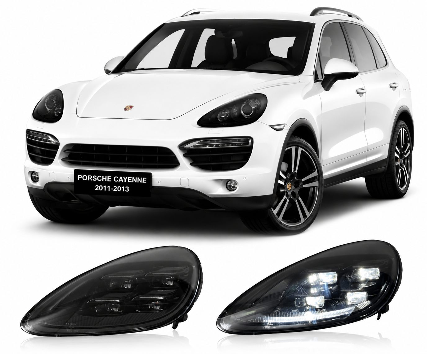 2024 PDLS-Style LED Headlights for Porsche Cayenne 958.1 (2011-2013)