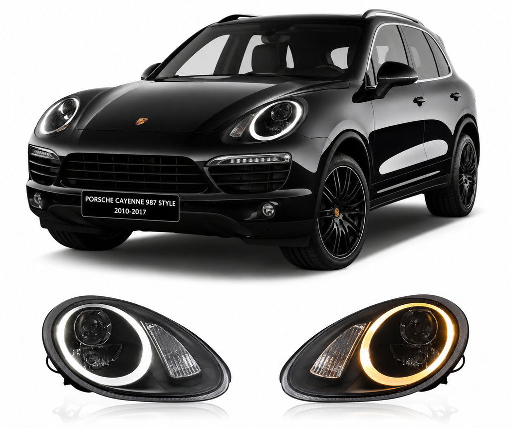 987 Style LED Headlights for Porsche Cayenne 2010-2017