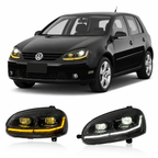 Dual-Color Smoked LED Headlights for Volkswagen Golf Mk5 2006-2010