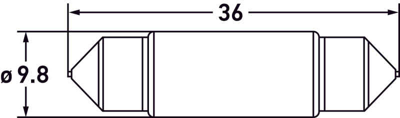Hella LED 6418 12V 1W SV8.5-8 6.5K 36 SING Bulb