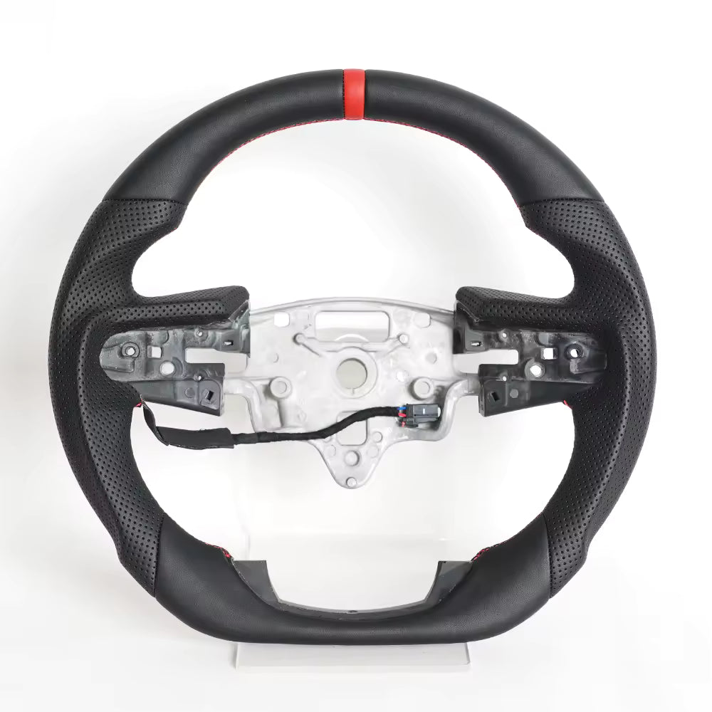 Full Leather Steering Wheel for GMC Sierra 1500 AT4, Denali, 2500HD & 3500HD 2019–2025 with Paddle Shifter Cutouts