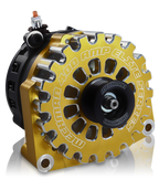 High Output 400A large case BILLET alternator for 2001-2007 GM truck 6.6l Diesel - side output stud - GOLD