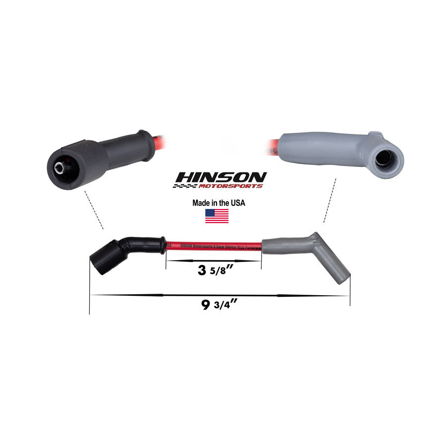 Hinson Motorsports LSx Performance Spark Plug Wire & Heat Boot Combo (Red 45 Wires & Black Boots)