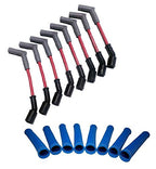 LSx Performance Spark Plug Wire & Heat Boot Combo (Red 45 Wires & Blue Boots)