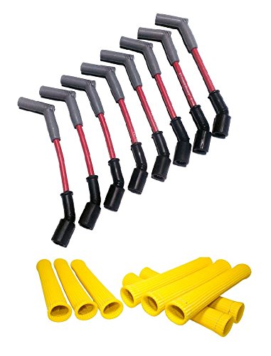 LSx Performance Spark Plug Wire & Heat Boot Combo (Red 45 Wires & Yellow Boots)
