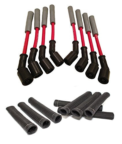 LSx Performance Spark Plug Wire & Heat Boot Combo (Red Wires & Black Boots)