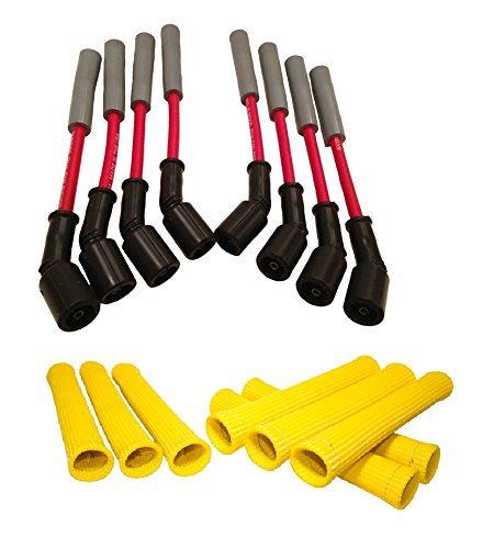 LSx Performance Spark Plug Wire & Heat Boot Combo (Red Wires & Yellow Boots)