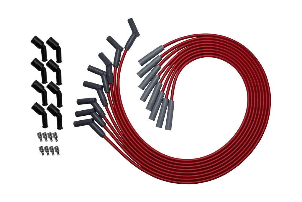 Hinson Motorsports Universal Red LS and LT Spark Plug Wire Set with 45 degree and straight boots