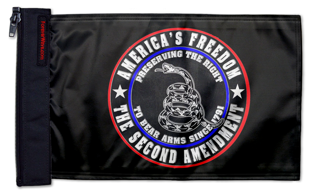 2nd Amendment 12"x18" Forever Wave Flag for Jeep Wrangler JLU 4-Door 2018-Present