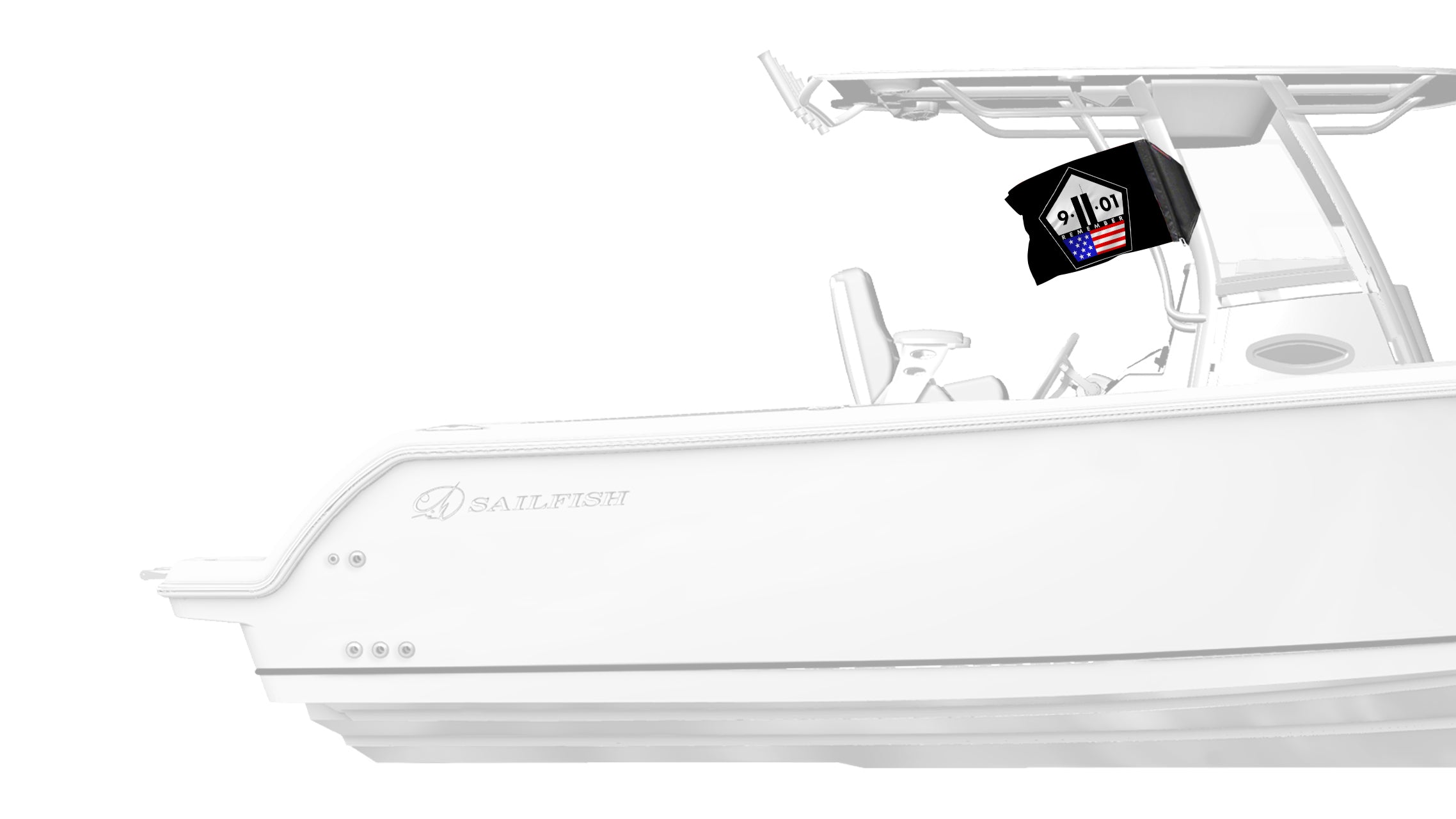 911 Remember 12"x18" Forever Wave Flag for Boats