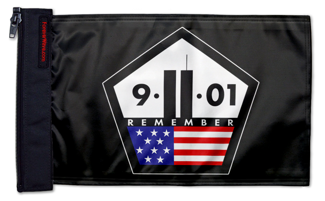 911 Remember 12"x18" Forever Wave Flag for Jeep Wrangler LJ 2003-2006