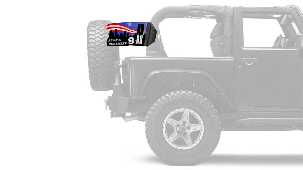 911 Tribute 12"x18" Forever Wave Flag for Jeep Wrangler YJ 1986-1995