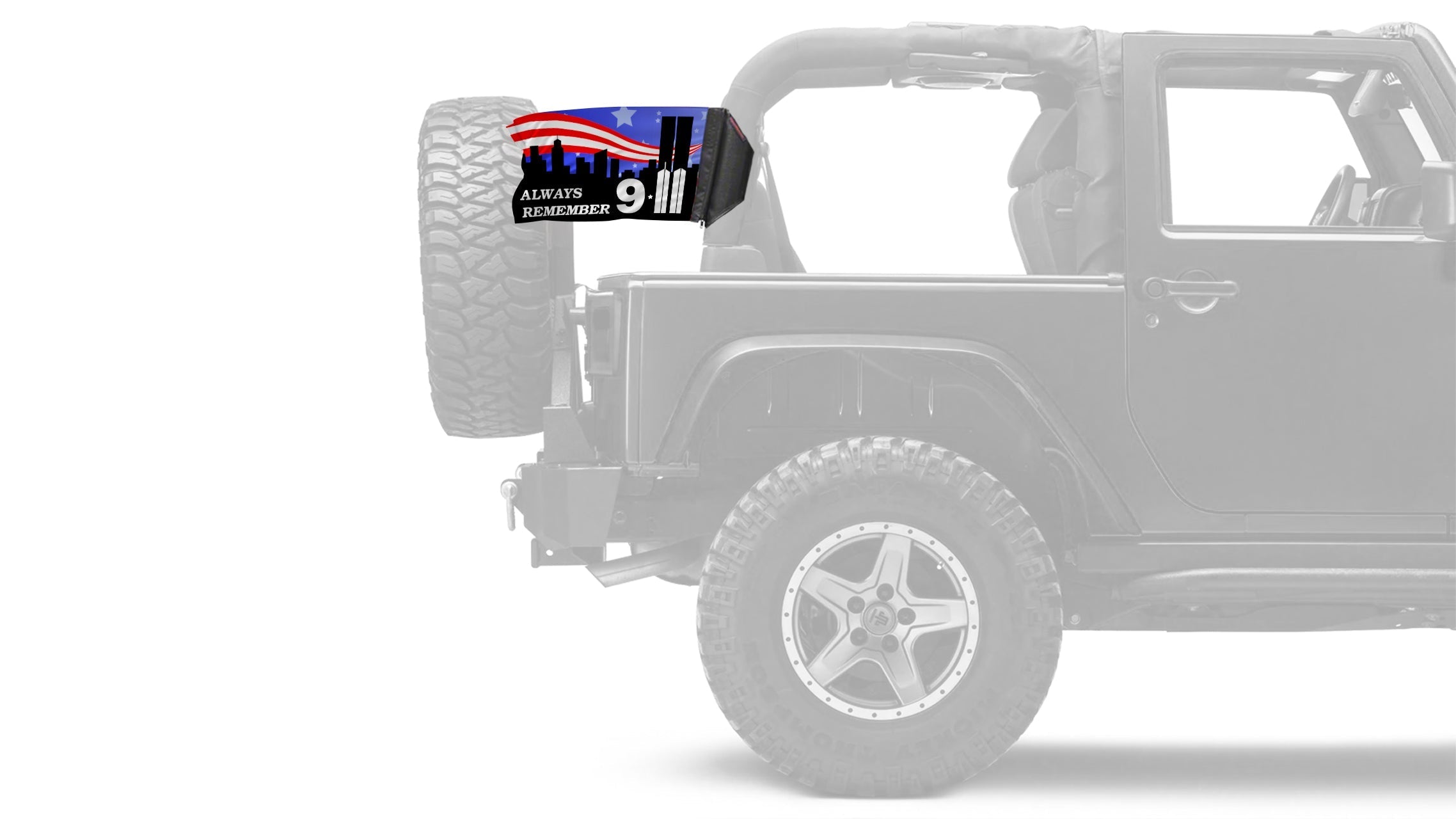 911 Tribute 12"x18" Forever Wave Flag for Jeep Wrangler LJ 2003-2006