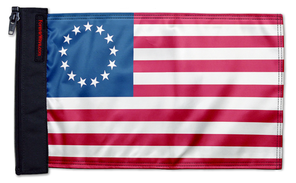 Betsy Ross 12"x18" Forever Wave Flag for Boats